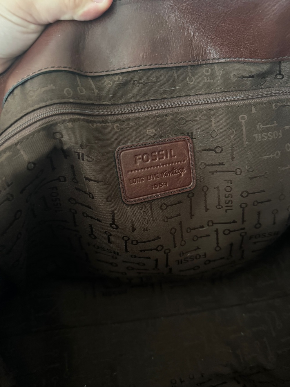 Fossil Long Live Vintage 1954 Leather Bag Purse - Picture 12 of 12